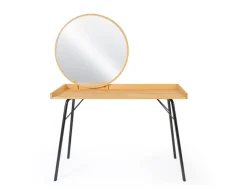 OTTO home Schminktisch »Birmingham Frisiertisch mit Spiegel Ø 71 cm, Arbeitsplatte 110/50 cm« besonderes Design, Breite 115 cm, FSC®-zertifiziert