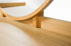 OTTO home Schminktisch »Birmingham Frisiertisch mit Spiegel Ø 71 cm, Arbeitsplatte 110/50 cm« besonderes Design, Breite 115 cm, FSC®-zertifiziert