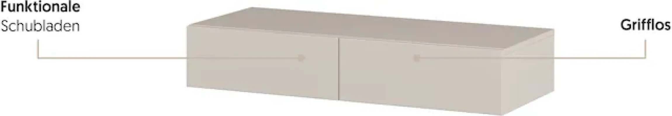 OTTO home Schminktisch »Jukon, Breite 90 cm, moderner Schminktisch, hängend, mit 2 Schubladen« ohne Spiegel,Hängende Schminktisch, grifflos