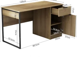 OTTO home Schreibtisch »Aspea« mit Schublade, ausreichend Stauraum, moderne Rillenoptik, B. 120 cm