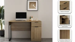 OTTO home Schreibtisch »Aspea« mit Schublade, ausreichend Stauraum, moderne Rillenoptik, B. 120 cm