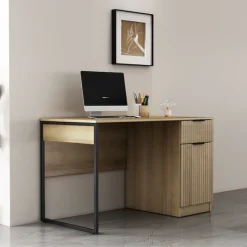 OTTO home Schreibtisch »Aspea« mit Schublade, ausreichend Stauraum, moderne Rillenoptik, B. 120 cm