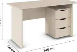 OTTO home Schreibtisch »Computertisch Schreibtisch mit Schubladen Kinderschreibtisch MARLENE« Breite 140 cm,mit 3 geräumigen Schubladen und SOFT-CLOSE-FUNKTION MADE IN GERMANY