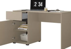 OTTO home Schreibtisch »Cross, Breite 130 cm, praktischer Computertisch« Bürotisch mit 1 Schublade und Tür, Tischplatte mit Kabeldurchführung