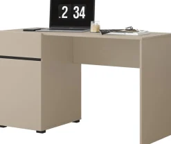 OTTO home Schreibtisch »Cross, Breite 130 cm, praktischer Computertisch« Bürotisch mit 1 Schublade und Tür, Tischplatte mit Kabeldurchführung
