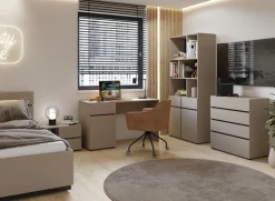 OTTO home Schreibtisch »Cross, Breite 130 cm, praktischer Computertisch« Bürotisch mit 1 Schublade und Tür, Tischplatte mit Kabeldurchführung