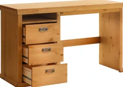 OTTO home Schreibtisch »Konrad« aus zertifiziertem Massivholz, mit Schubladen, Breite 129 cm
