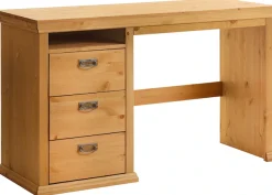 OTTO home Schreibtisch »Konrad« aus zertifiziertem Massivholz, mit Schubladen, Breite 129 cm