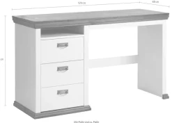 OTTO home Schreibtisch »Konrad« aus zertifiziertem Massivholz, mit Schubladen, Breite 129 cm