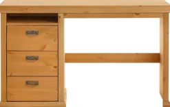 OTTO home Schreibtisch »Konrad« aus zertifiziertem Massivholz, mit Schubladen, Breite 129 cm