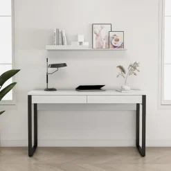 OTTO home Schreibtisch »Moid, Computertisch im modernen Design,« Breite 120/140/160 cm, mit Metallbeinen & Schublade