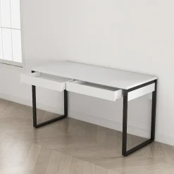 OTTO home Schreibtisch »Moid, Computertisch im modernen Design,« Breite 120/140/160 cm, mit Metallbeinen & Schublade