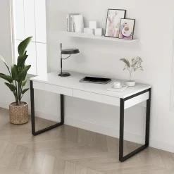 OTTO home Schreibtisch »Moid, Computertisch im modernen Design,« Breite 120/140/160 cm, mit Metallbeinen & Schublade