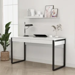OTTO home Schreibtisch »Moid, Computertisch im modernen Design,« Breite 120/140/160 cm, mit Metallbeinen & Schublade