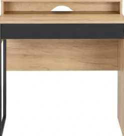 OTTO home Schreibtisch »Moid, Computertisch in modernem Design« Breite 80 cm, mit Schublade, Kabeldurchlass & Metallkufe