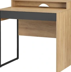 OTTO home Schreibtisch »Moid, Computertisch in modernem Design« Breite 80 cm, mit Schublade, Kabeldurchlass & Metallkufe