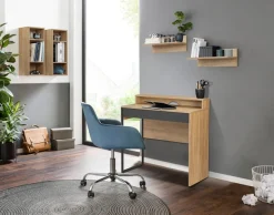 OTTO home Schreibtisch »Moid, Computertisch in modernem Design« Breite 80 cm, mit Schublade, Kabeldurchlass & Metallkufe