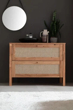 OTTO home Schubkastenkommode »Hällevik, Kommode, Aufbewahrung, mit 2 geräumige Schubladen, Scandi« 1 Stk. tlg. Schubladenfronten mit Wiener Geflecht, massive Eiche, Soft-Close