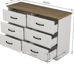 OTTO home Schubkastenkommode »Emmilia Sideboard Schubladenschrank Wäscheschrank im Landhaus Design« Scandi Design mit 6 Schubladen für viel Stauraum im Schlafzimmer,Schrankkommode in hochwertiger Qualität