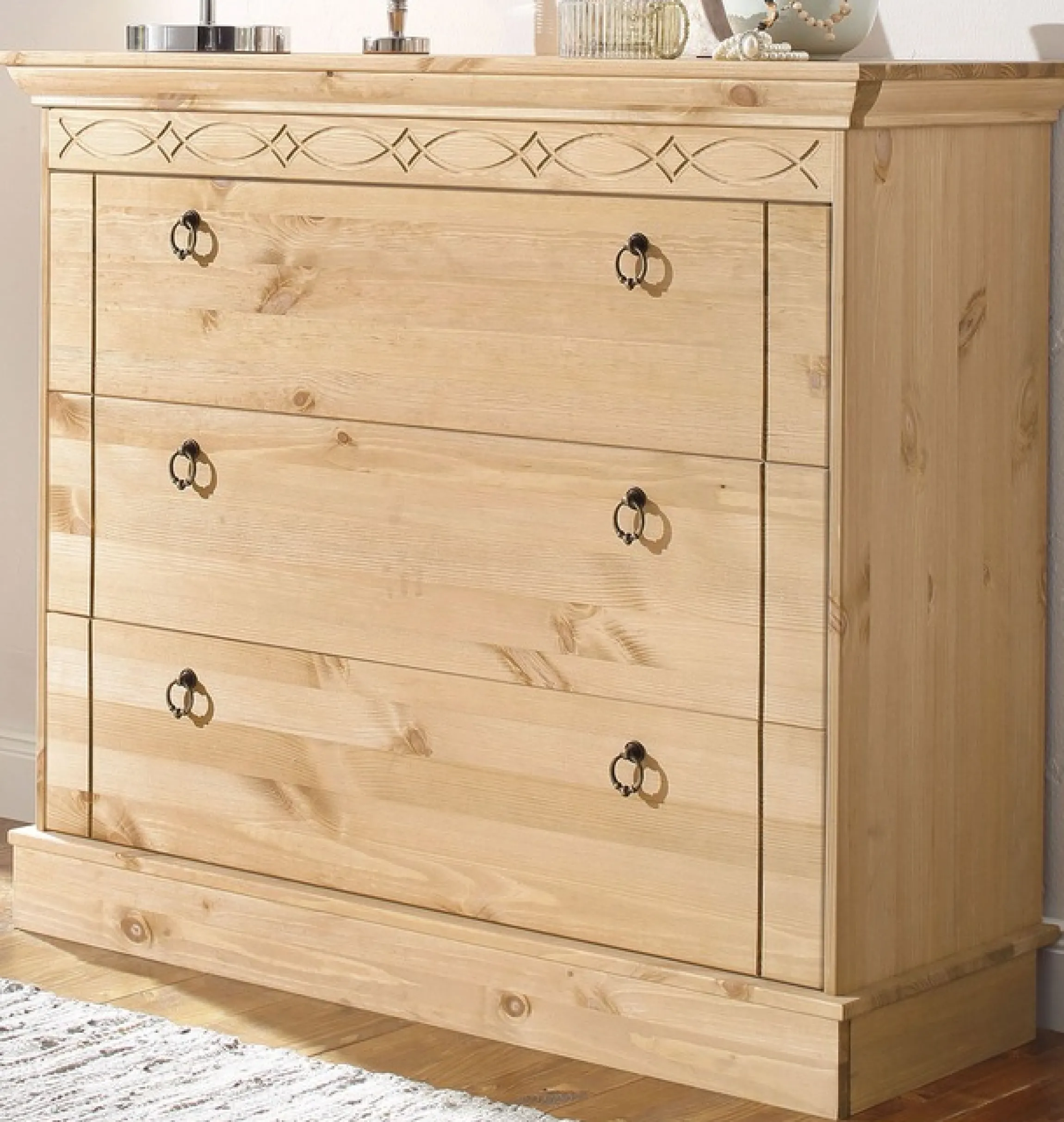 OTTO home Schubkastenkommode »Indra« aus massiver Kiefer, mit 3 Schubladen, Breite: 100 cm