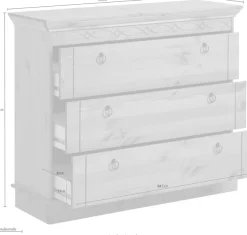 OTTO home Schubkastenkommode »Indra« aus massiver Kiefer, mit 3 Schubladen, Breite: 100 cm