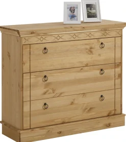 OTTO home Schubkastenkommode »Indra« aus massiver Kiefer, mit 3 Schubladen, Breite: 100 cm