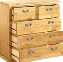 OTTO home Schubkastenkommode »Madrid« aus massiver Kiefer mit 5 Schubladen, 90cm breit