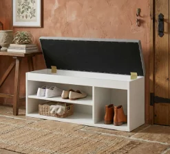 OTTO home Schuhbank »Schuchschrank 100,Schuhregal, Schuhtruhe, Schuhkommode, Sitzbank« Inkl. bequemem Sitzkissen mit Stauraum darunter
