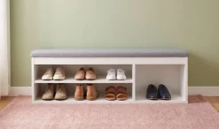 OTTO home Schuhbank »Schuchschrank 100,Schuhregal, Schuhtruhe, Schuhkommode, Sitzbank« Inkl. bequemem Sitzkissen mit Stauraum darunter