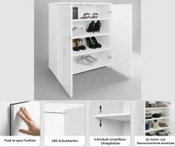 OTTO home Schuhkommode »Paris« zwei Türen mit verstellbaren Einlegeböden, Breite 70cm
