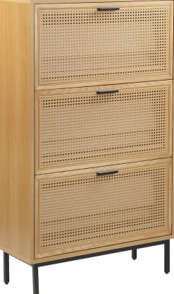 OTTO home Schuhschrank »Feines« aus massiver Esche, Metallgestell mit Pulverbeschichtung, Breite 80 cm
