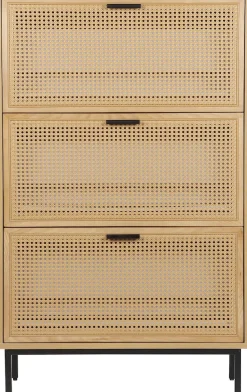OTTO home Schuhschrank »Feines« aus massiver Esche, Metallgestell mit Pulverbeschichtung, Breite 80 cm