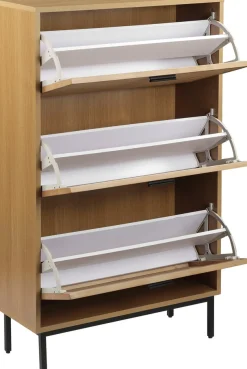 OTTO home Schuhschrank »Feines« aus massiver Esche, Metallgestell mit Pulverbeschichtung, Breite 80 cm