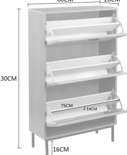OTTO home Schuhschrank »Feines« aus massiver Esche, Metallgestell mit Pulverbeschichtung, Breite 80 cm