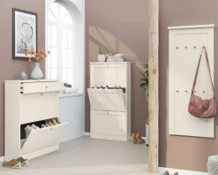 OTTO home Schuhschrank »Heide« Breite 90cm, mit Schubkasten, 2 Klappen und Facettenfront, Höhe 103cm