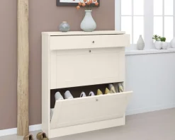 OTTO home Schuhschrank »Heide« Breite 90cm, mit Schubkasten, 2 Klappen und Facettenfront, Höhe 103cm