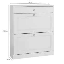OTTO home Schuhschrank »Heide« Breite 90cm, mit Schubkasten, 2 Klappen und Facettenfront, Höhe 103cm