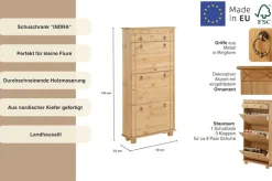 OTTO home Schuhschrank »Indra« aus massiver Kiefer, FSC®, Breite 70 cm, Platz für ca. 9 Paar Schuhe