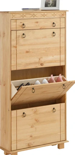 OTTO home Schuhschrank »Indra« aus massiver Kiefer, FSC®, Breite 70 cm, Platz für ca. 9 Paar Schuhe