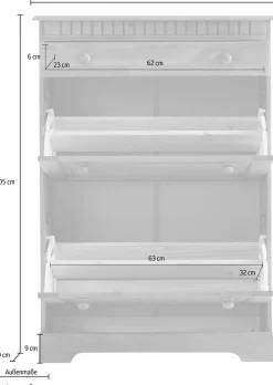OTTO home Schuhschrank »Lisa« mit 1 Schubkasten und 2 Klappen, Höhe 105 cm, Breite 75 cm