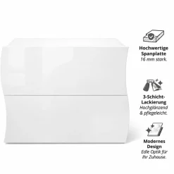 OTTO home Schuhschrank »Luxor 2, Schuhregal, Schuhkommode, Höhe 81 cm« UV-lackiert, Hochglanz, grifflos, 2-türig