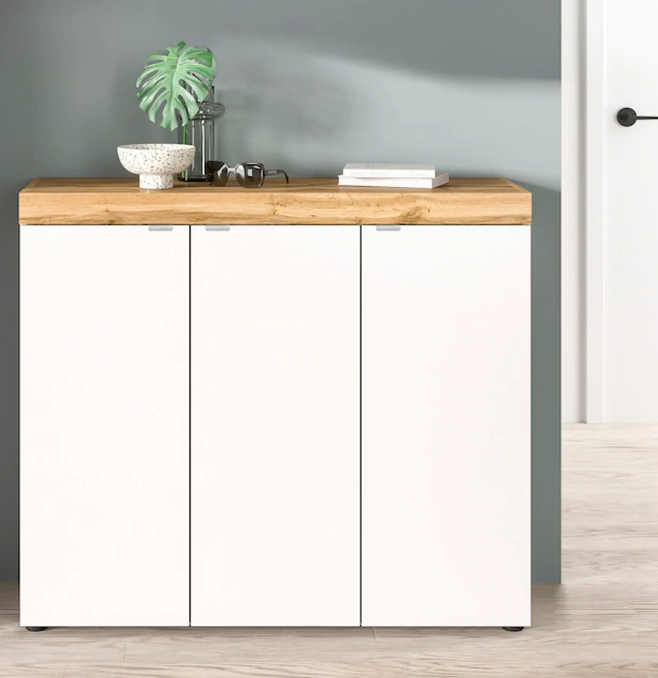 OTTO home Schuhschrank »MAMBO II, Breite 115 cm, 3 Türen, 10 Einlegeböden« 1 Stk. tlg. Schuhschrank, Schuhkommode, Flur, Diele