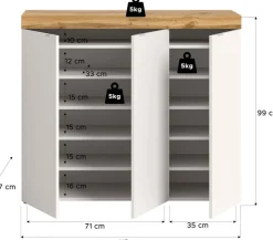 OTTO home Schuhschrank »MAMBO II, Breite 115 cm, 3 Türen, 10 Einlegeböden« 1 Stk. tlg. Schuhschrank, Schuhkommode, Flur, Diele