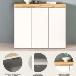 OTTO home Schuhschrank »MAMBO II, Breite 115 cm, 3 Türen, 10 Einlegeböden« 1 Stk. tlg. Schuhschrank, Schuhkommode, Flur, Diele