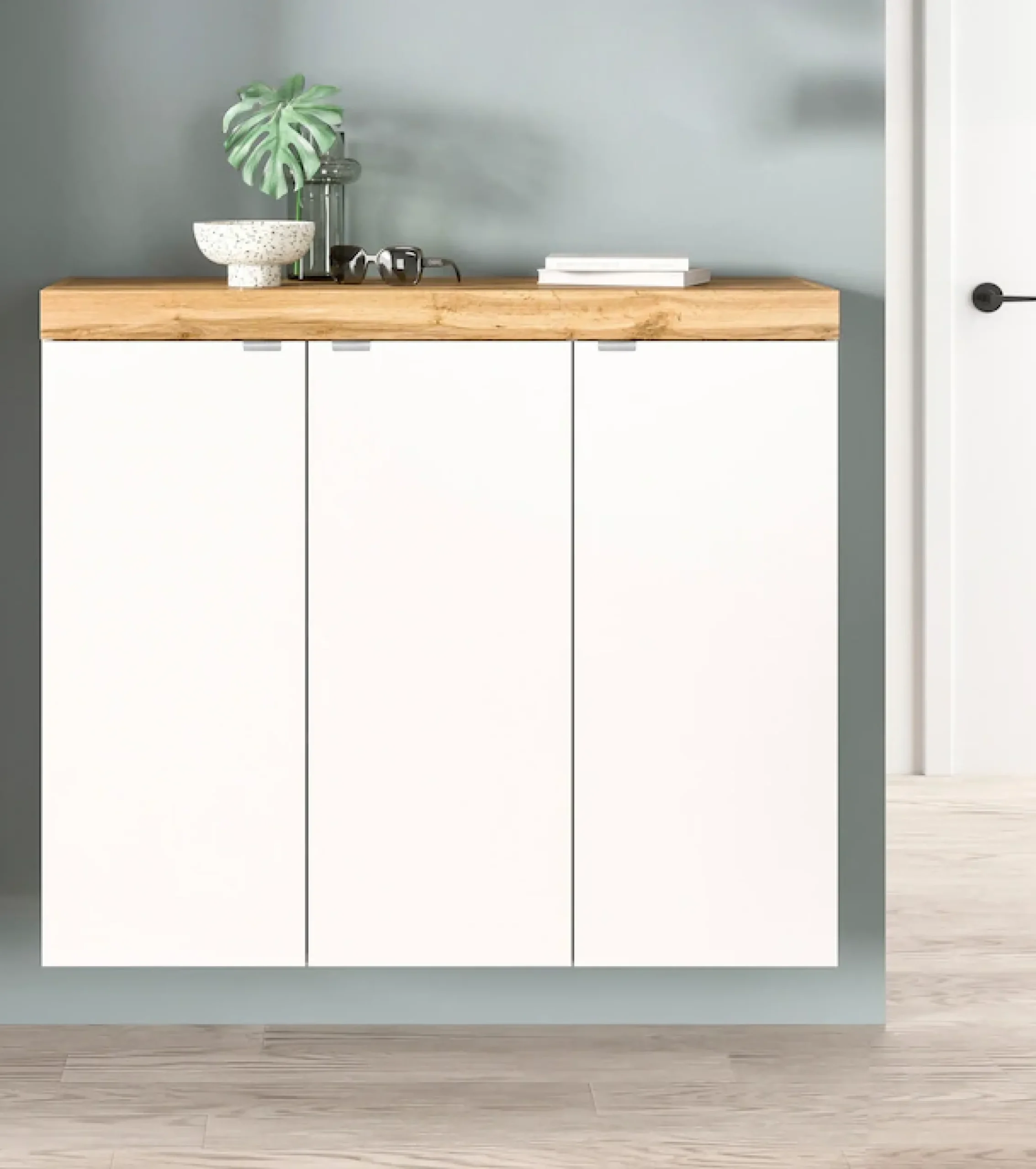 OTTO home Schuhschrank »MAMBO II, Breite 115 cm, 3 Türen, 10 Einlegeböden« 1 Stk. tlg. Schuhschrank, Schuhkommode, Flur, Diele