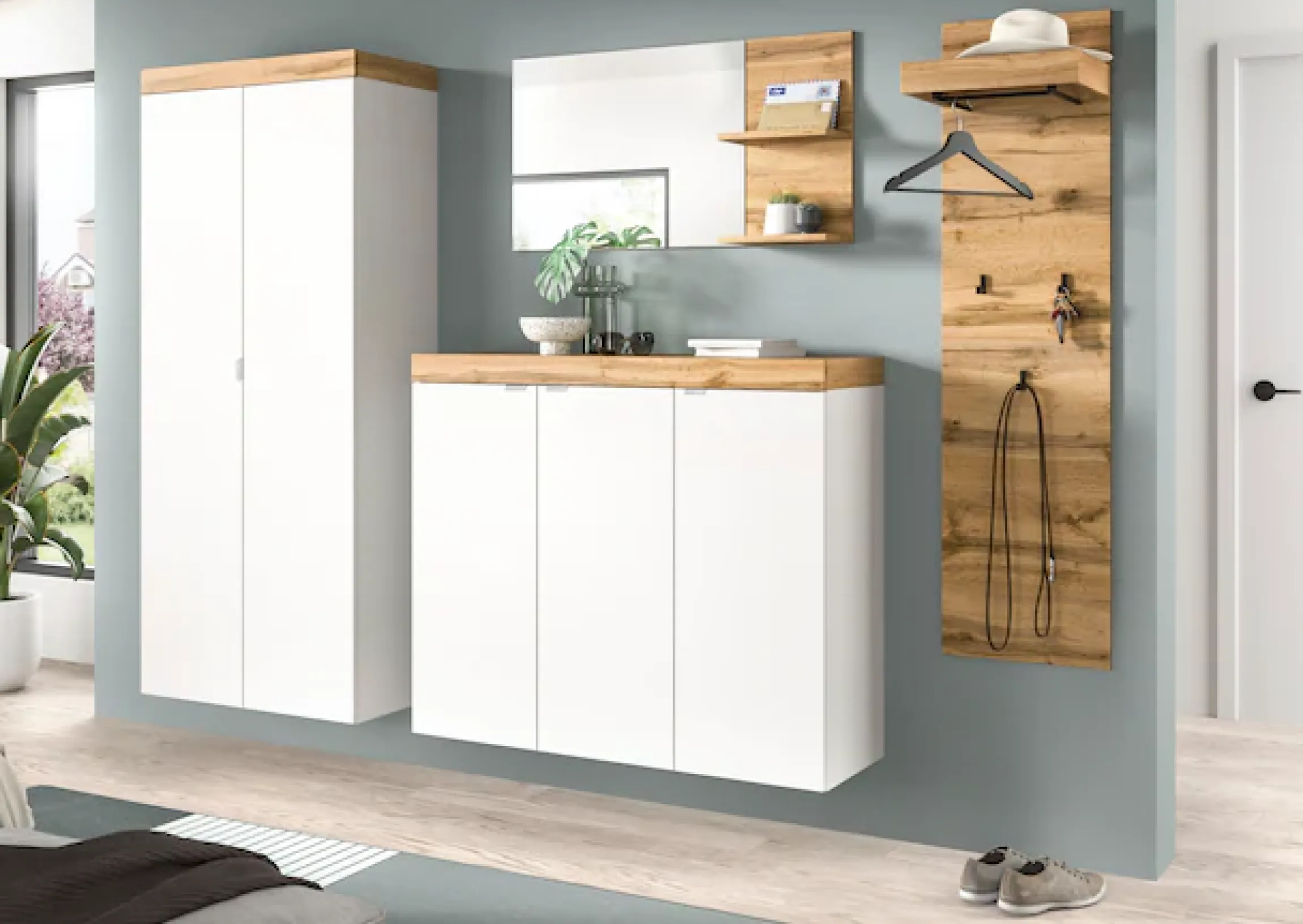 OTTO home Schuhschrank »MAMBO II, Breite 115 cm, 3 Türen, 10 Einlegeböden« 1 Stk. tlg. Schuhschrank, Schuhkommode, Flur, Diele