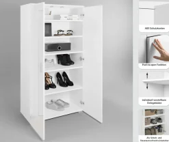 OTTO home Schuhschrank »Paris« grifflose Schuhregal Breite 70cm, mit 6 geräumigen Fächern
