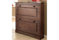 OTTO home Schuhschrank »Rustic« aus massiver Kiefer, 2 Schuhklappen, für 6-8 Paar, Kassettenoptik