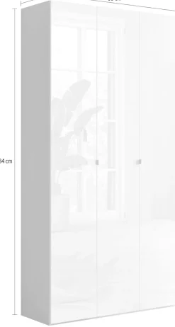 OTTO home Schuhschrank »SMILE Breite 95 cm, Höhe 184 cm, Schuhregal mit 7 Ebenen,« Schuhkommode in Weiss Hochglanz Lack