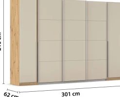 OTTO home Schwebetürenschrank »Dreh-/Schwebetürenschrank Kleiderschrank Familie, Agordo« im angesagten Mix aus Dreh- und Schwebetüren,B/H/T 301x210X62cm viele Farben verfügbar TOPSELLER Made in GERMANY